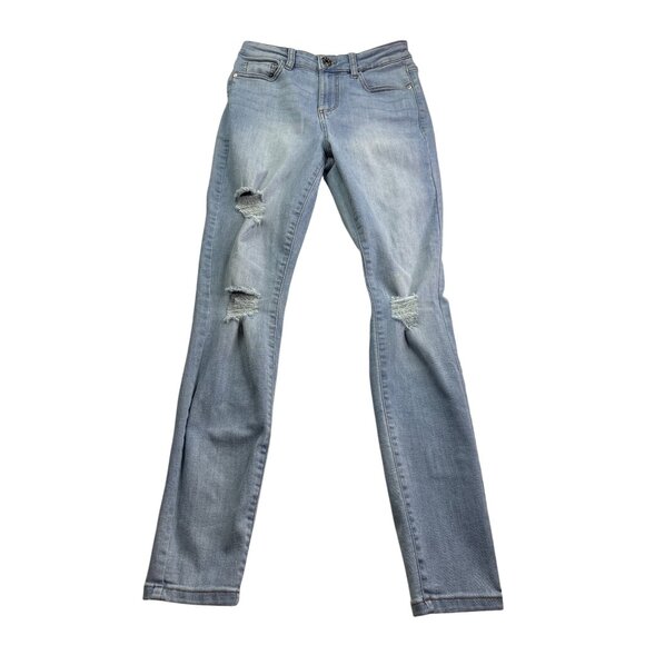 Guess Womens Distressed Slim Fit Light Blue Denim Jeans Size 25 - Picture 1 of 7